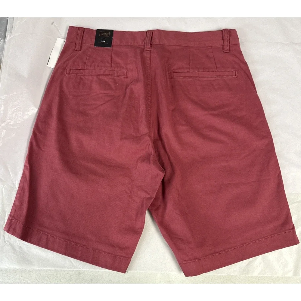 14th And Union Mens Size 31 Khaki Red Earth Cotton Slim Fit Chino Shorts NWT - Picture 4 of 6